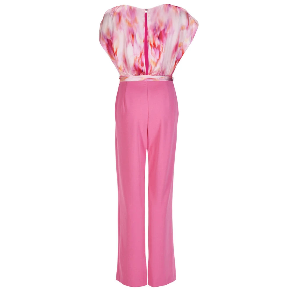 Swing Materiaal Mix Jumpsuit Pink Dames