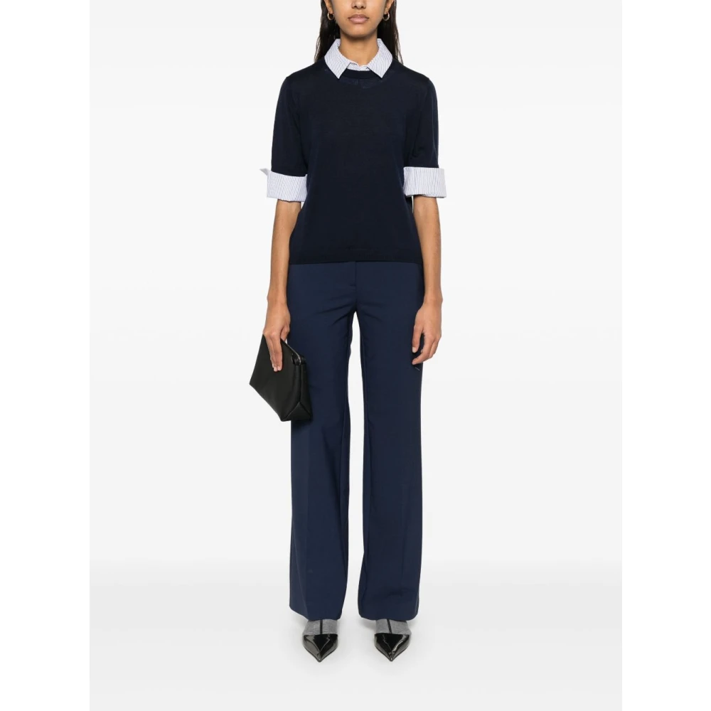 Semicouture Blauwe Elegante Broek Dameskleding Blue Dames