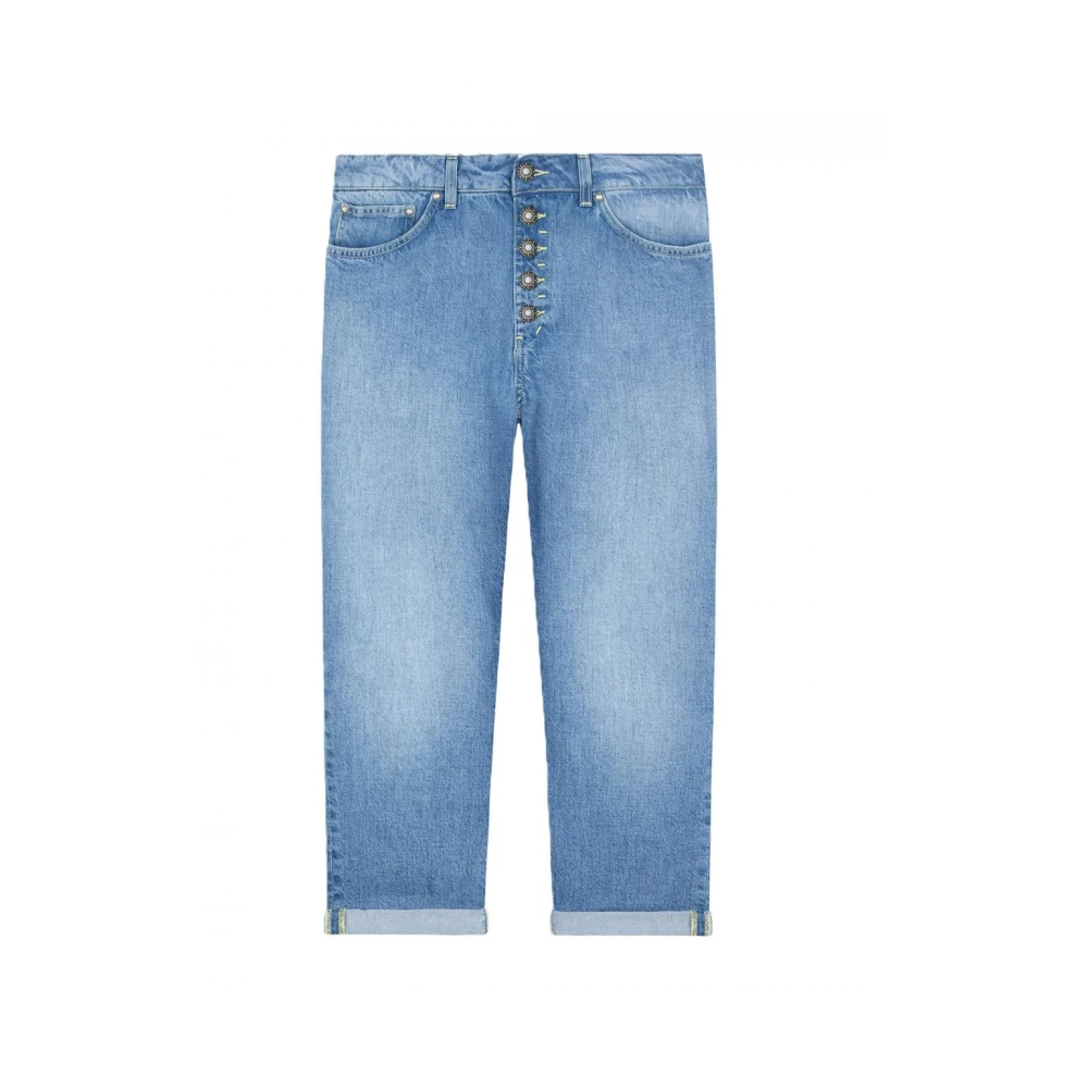 Dondup Elegante Loose-Fit Jeans met sierknopen Blue Dames