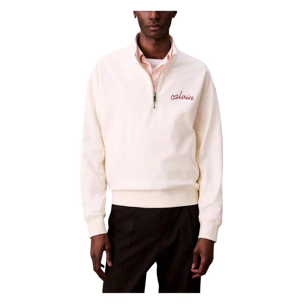 Calvin Klein Jeans Men's Beige Premium Terry Chain - Sweatshirts - L - Sweatshirts & Hoodies