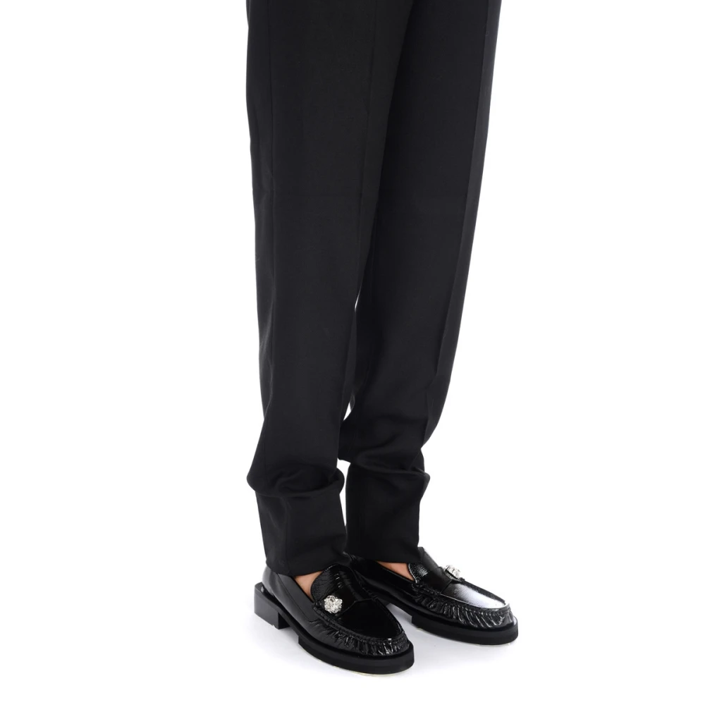 Ganni Zwarte op maat gemaakte polyester broek Black Dames