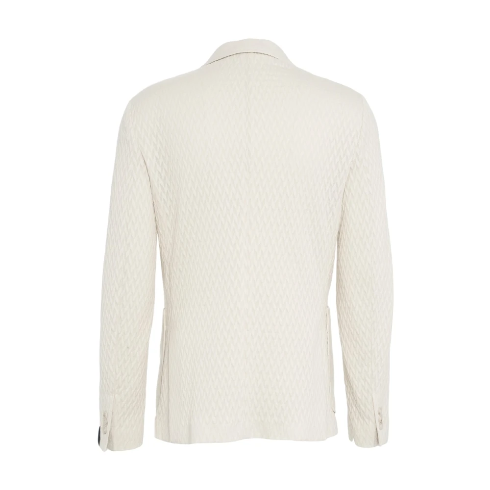 Paolo Pecora Beige Chevron Blazer voor Mannen Beige Heren