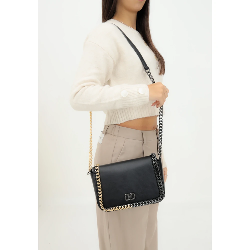 Marc Ellis Zwarte Schoudertas Magda met Bicolor Ketting Black Dames