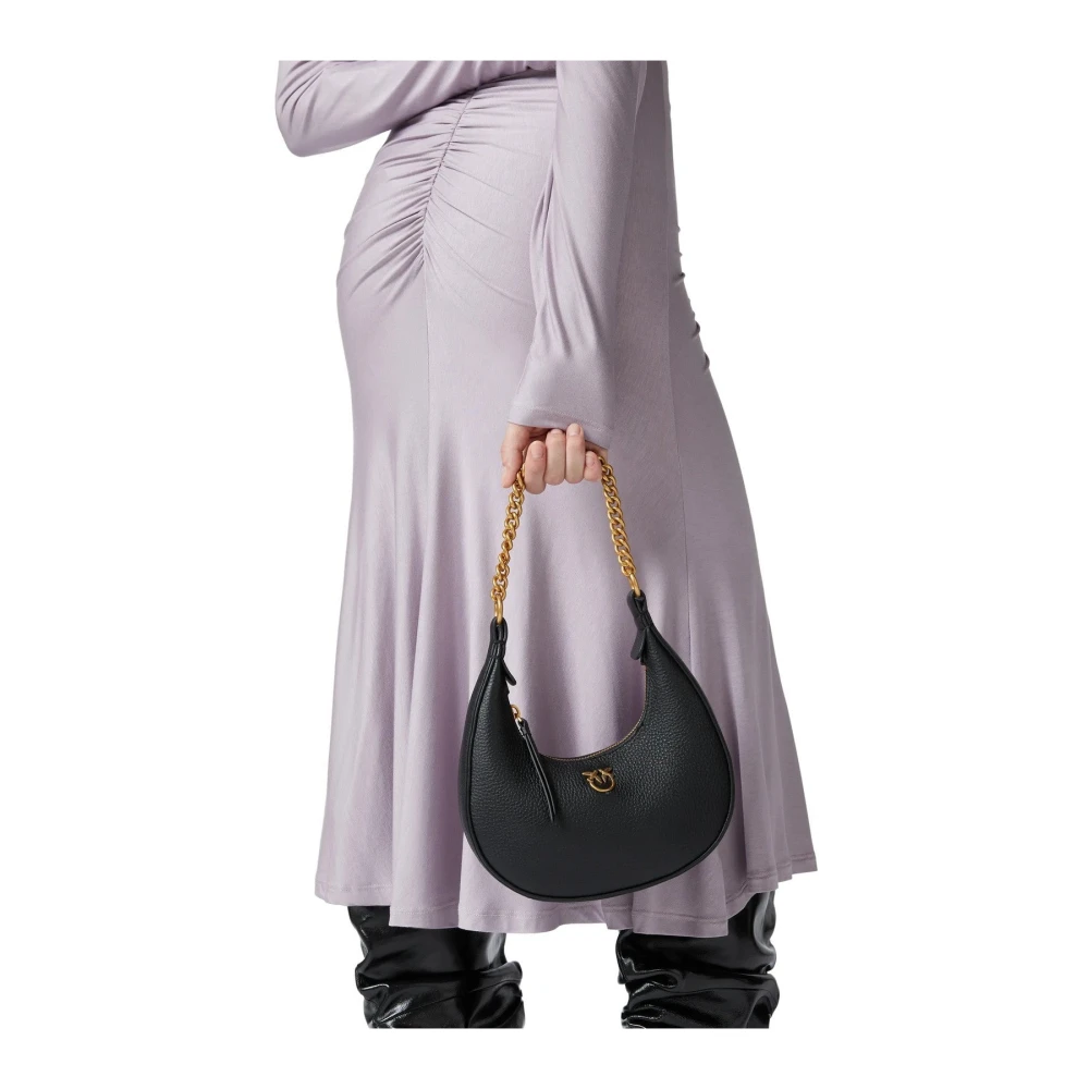 pinko Leren Handtas Stijl: 101433-A29Q-Z99Q Black Dames