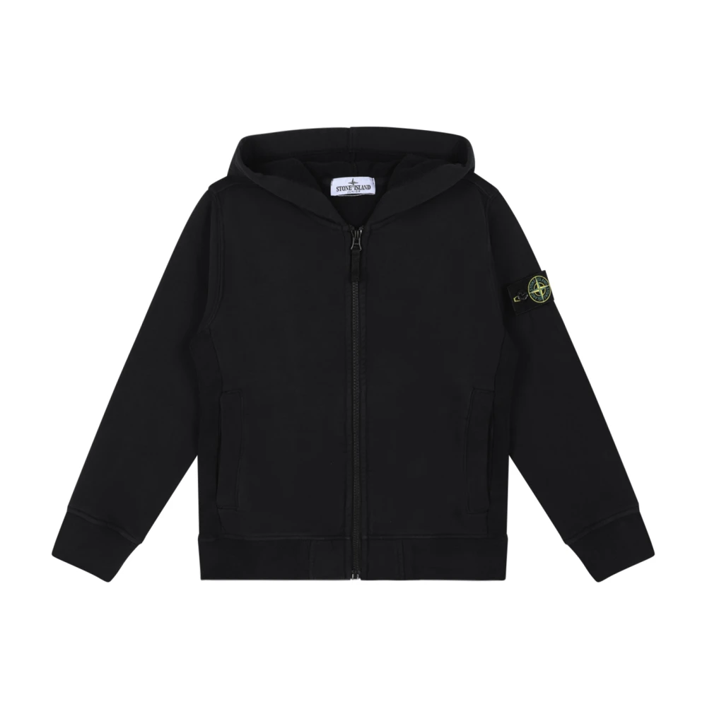 Stone Island , Kids Sweatshirts, Unisex, Black, 8 Y, Zip-Up Hoodie