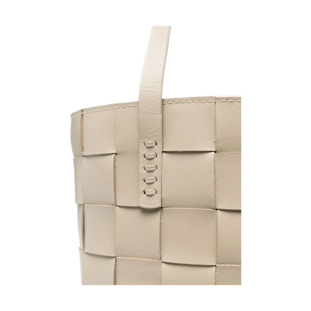 Dragon Diffusion Beige Leren Bucket Bag Koordsluiting Stijl Beige Dames