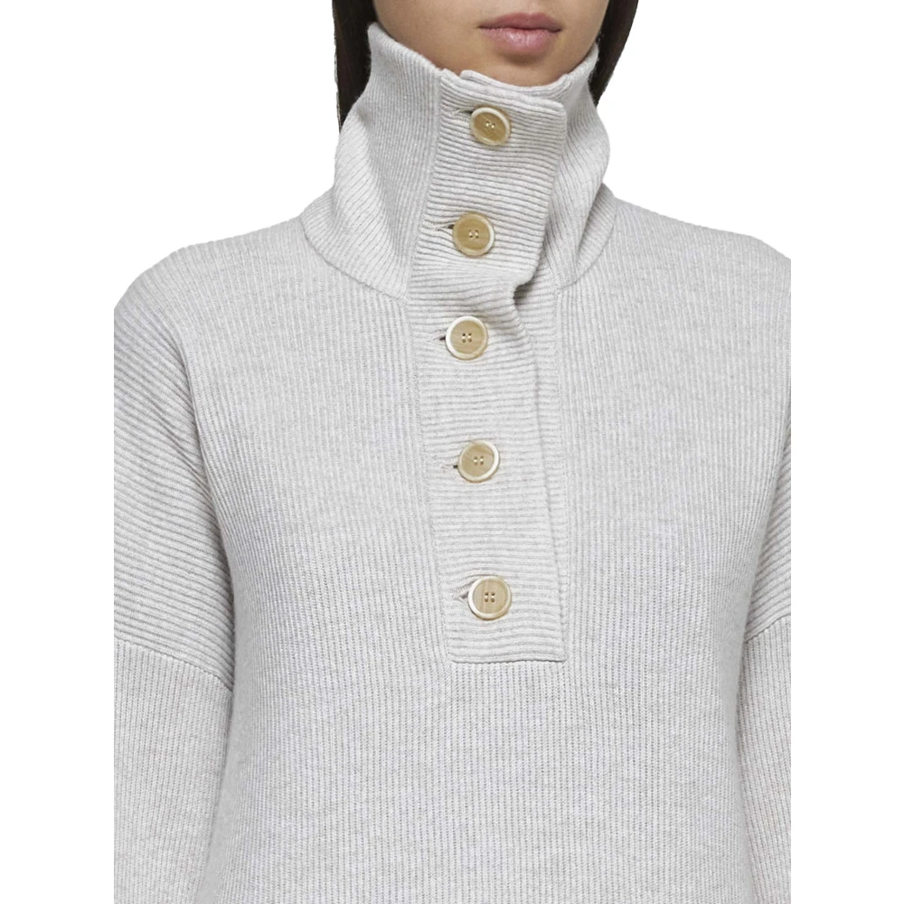 BRUNELLO CUCINELLI Ribgebreide Kasjmiertrui Gray Dames