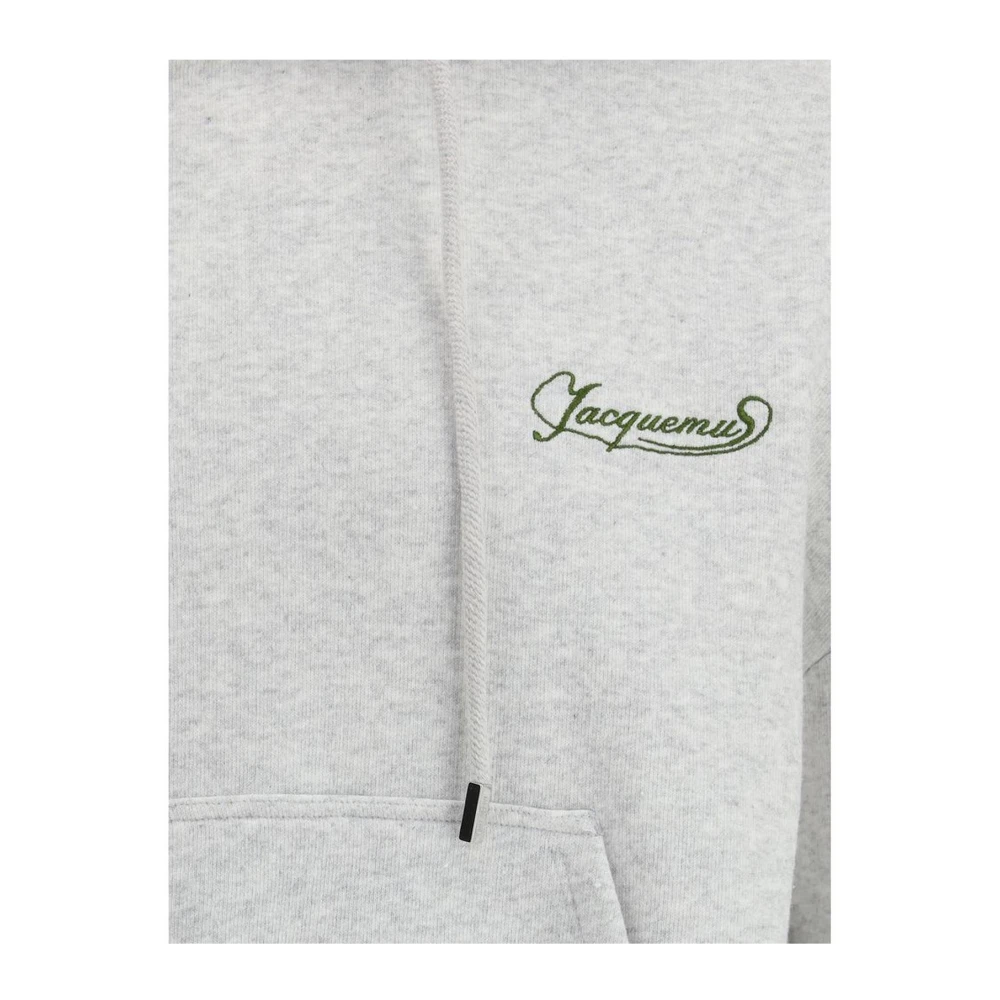 Jacquemus Gezellige katoenen hoodie met kangoeroezak Gray Heren