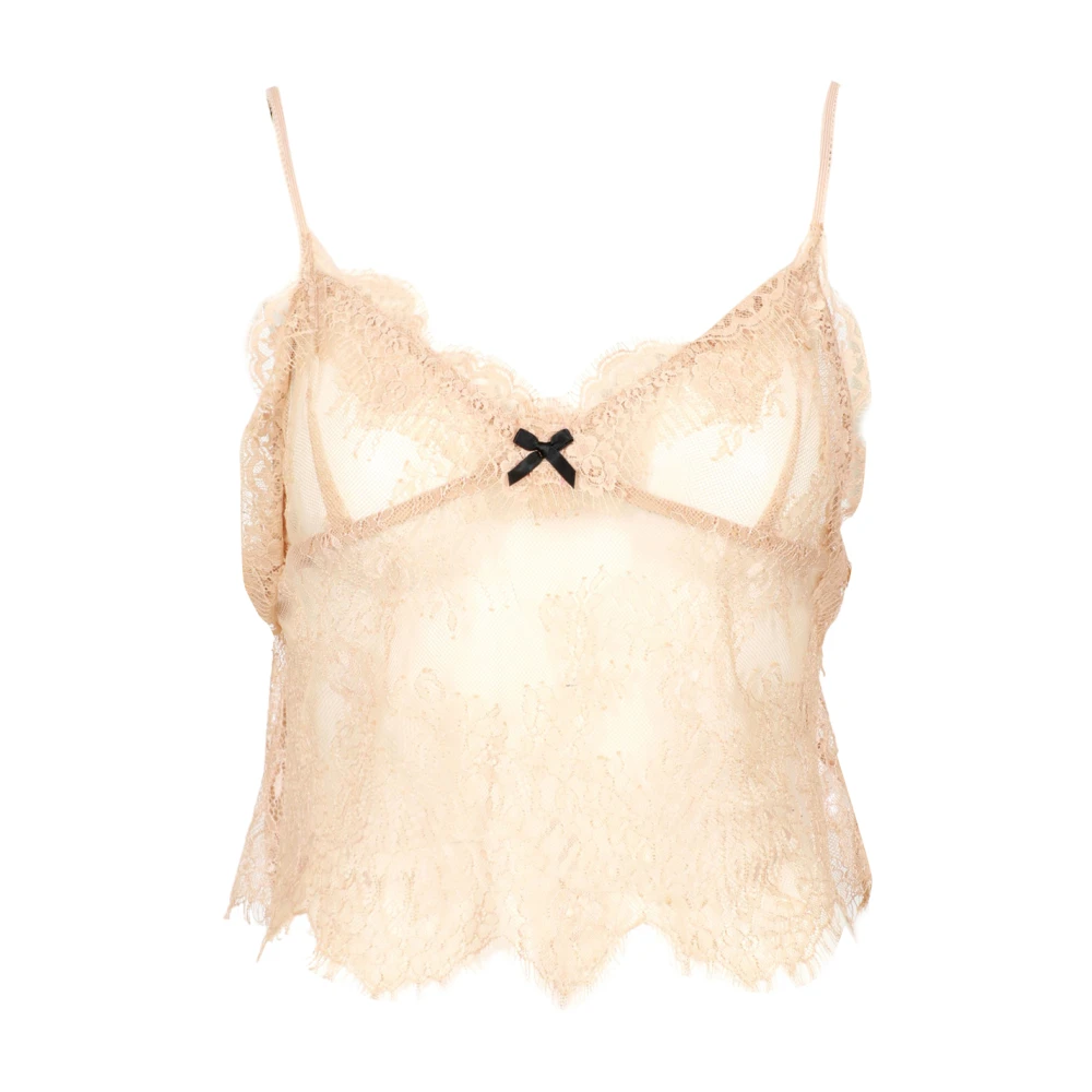 Aniye By Top met kantdetail en doorschijnend effect Beige Dames