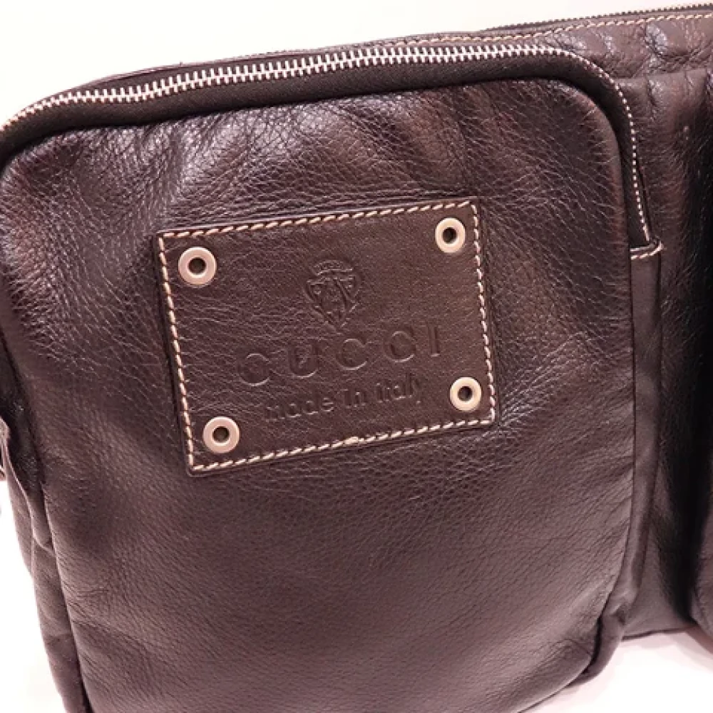 Gucci Vintage Pre-owned Leather crossbody-bags Black Heren