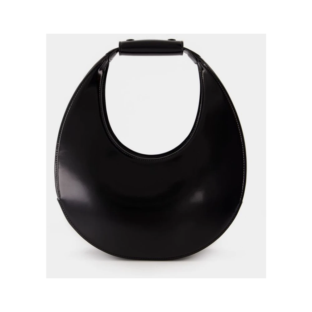 Staud Zwarte leren maanschoudertas Black Dames