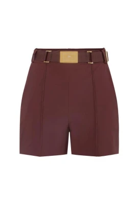 Technical Bi-elastic Fabric Shorts with Belt