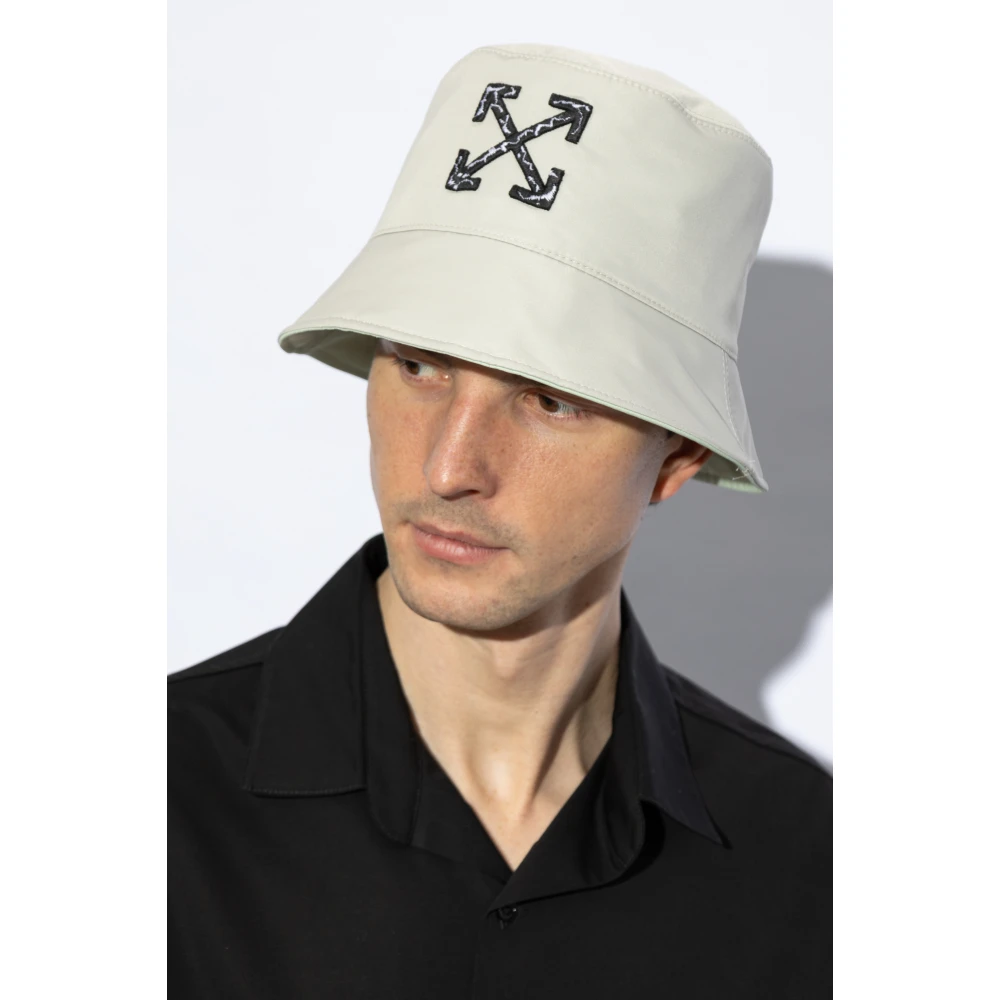 Off White Pet met logo Gray Heren