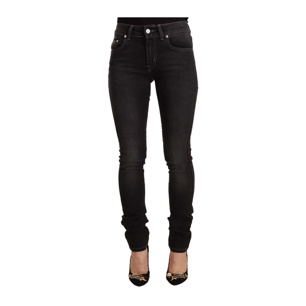 Gianfranco Ferré Elegante Zwarte Slim Fit Mid Waist Jeans Black Dames