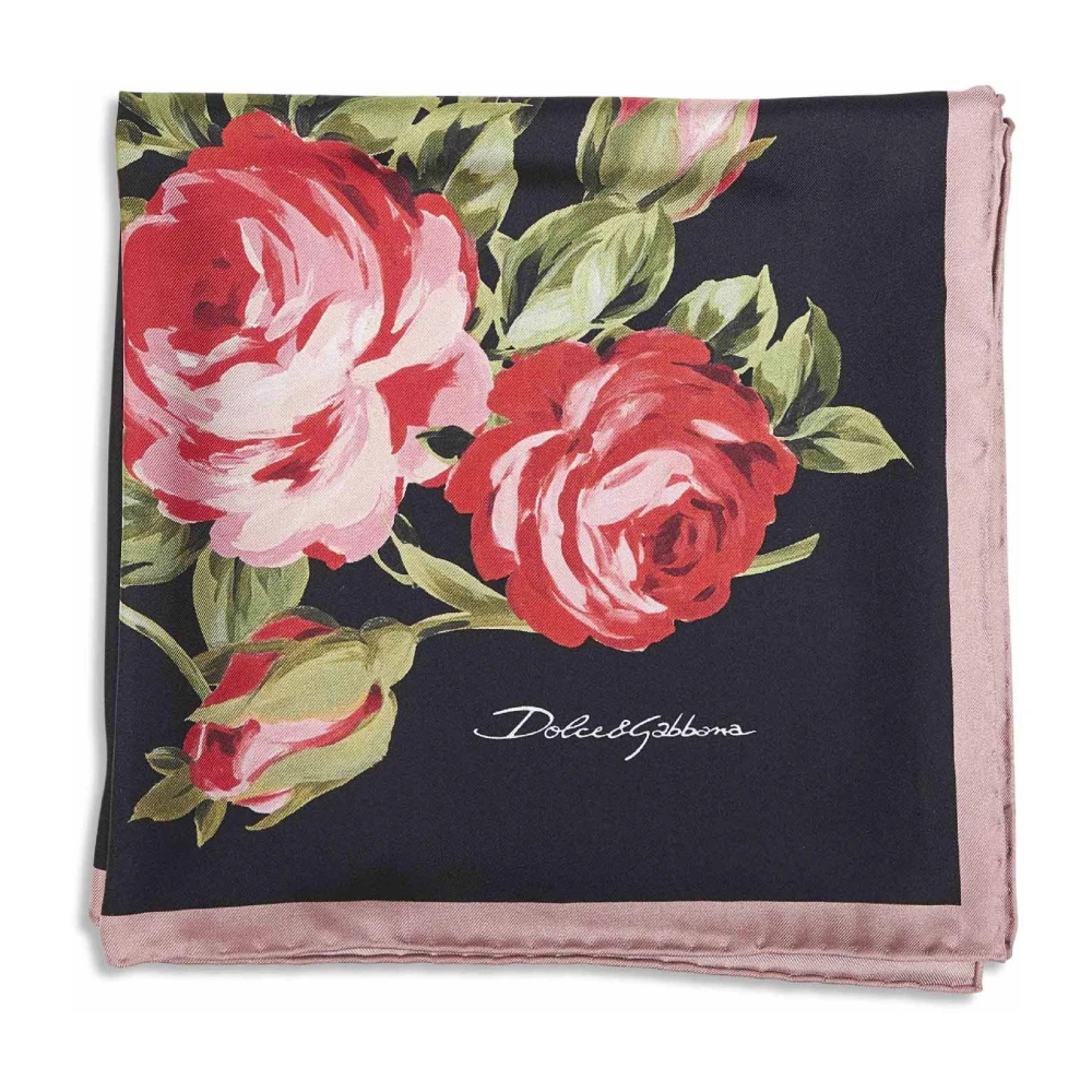 Dolce & Gabbana Women's Multicolor Silk Scarves, One Size, Floral-Print Silk Twill Foulard