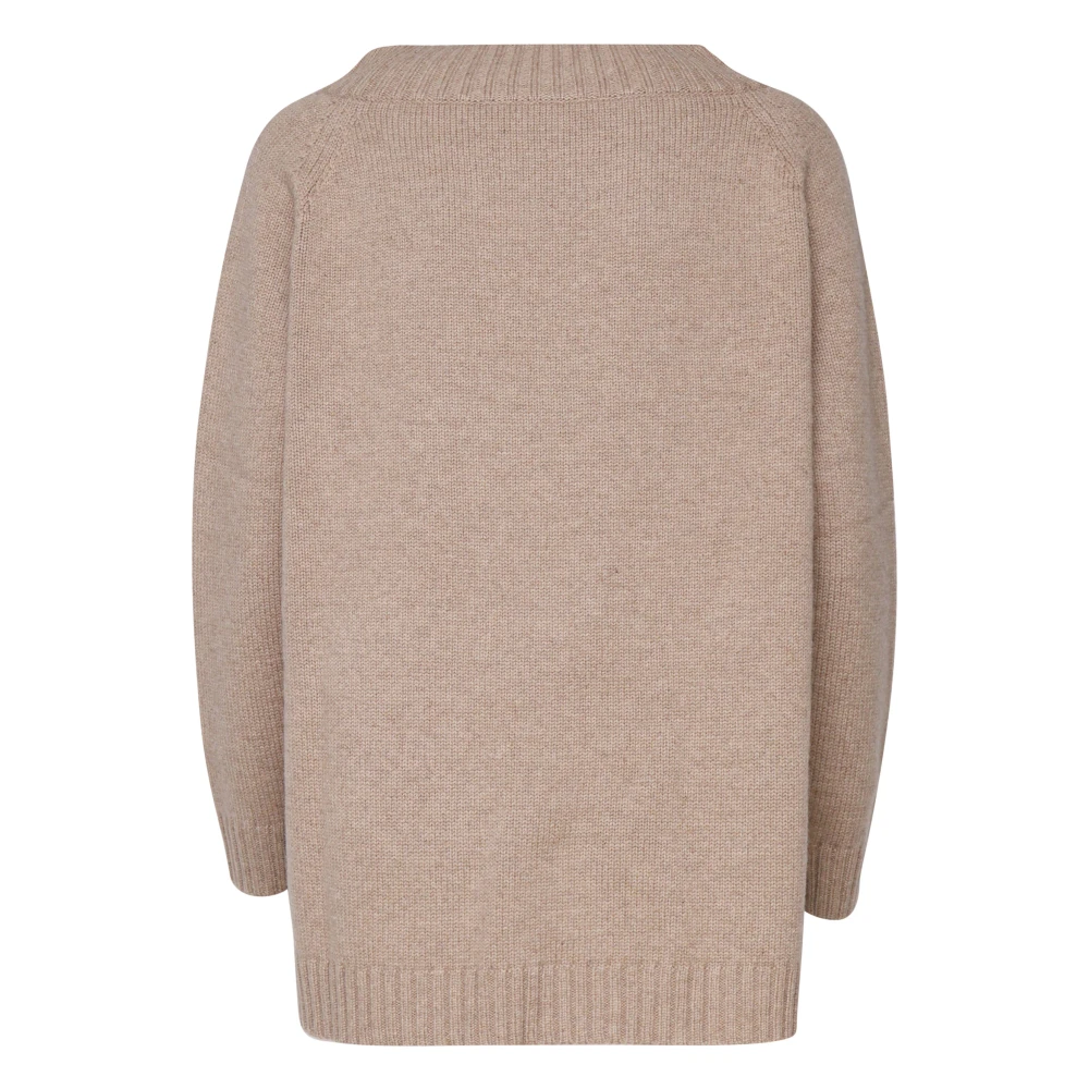 Max Mara Luxe Wol Kasjmier Gebreide Trui Brown Dames