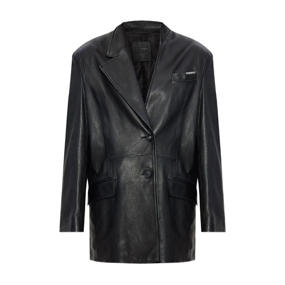 The Attico Women's Black Leather Jacket