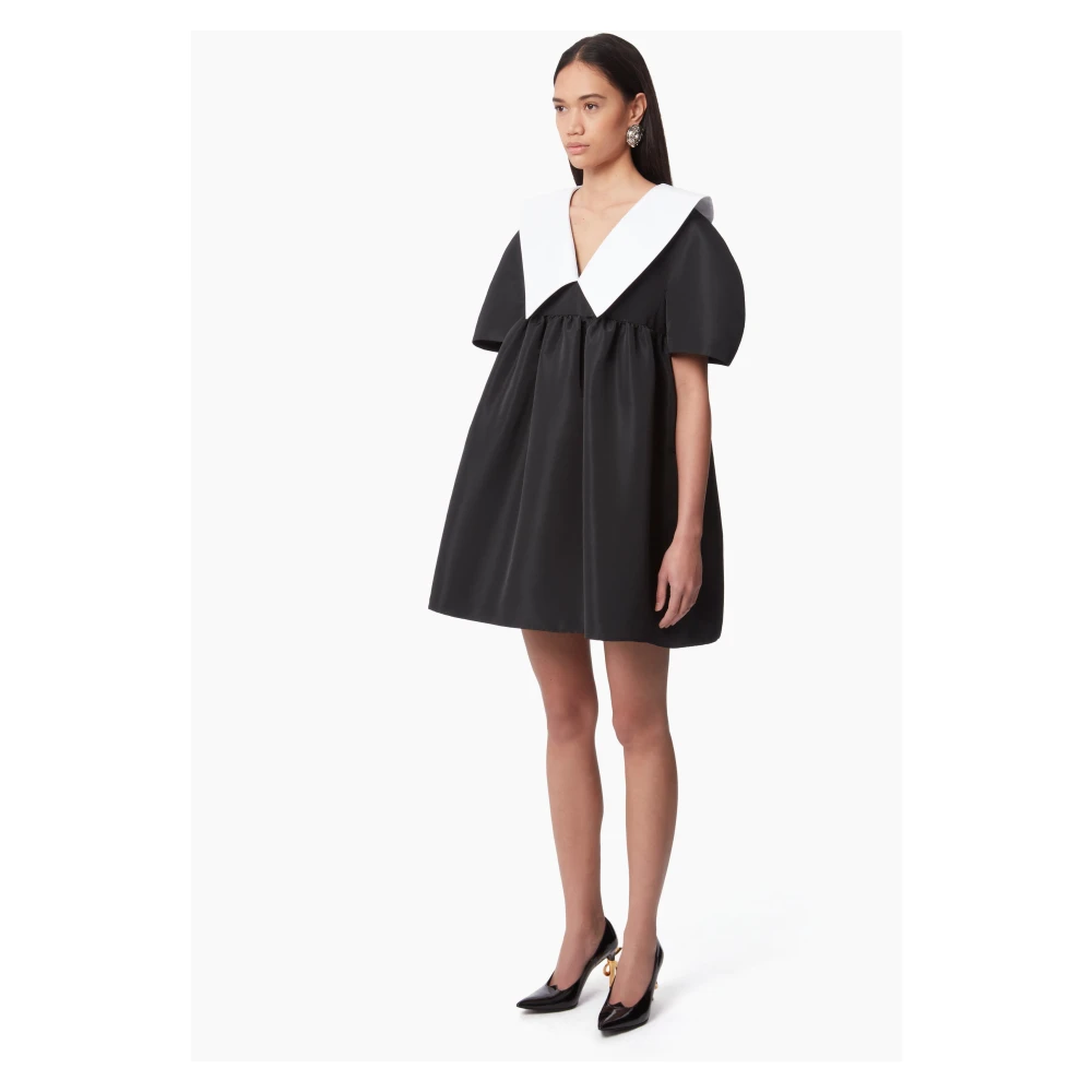 Nina Ricci Zwarte Taffeta Babydoll Jurk Black Dames