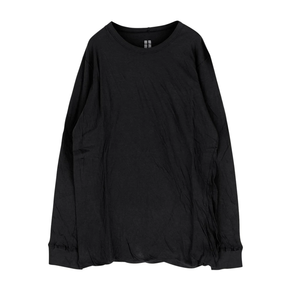 Rick Owens Dubbele LS Katoenen T-shirt Black Heren