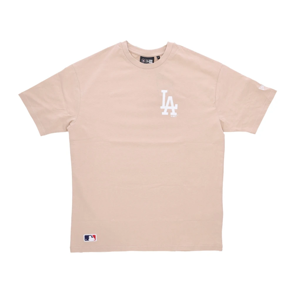 New Era Men's Beige T-Shirts, M, Mlb League Essentials Oversize Tee