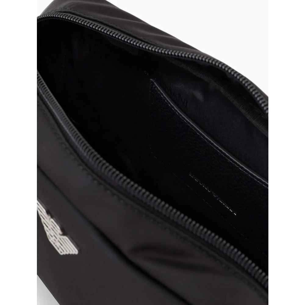Emporio Armani Zwarte Beauty Case met Eagle Placchetta Black Dames