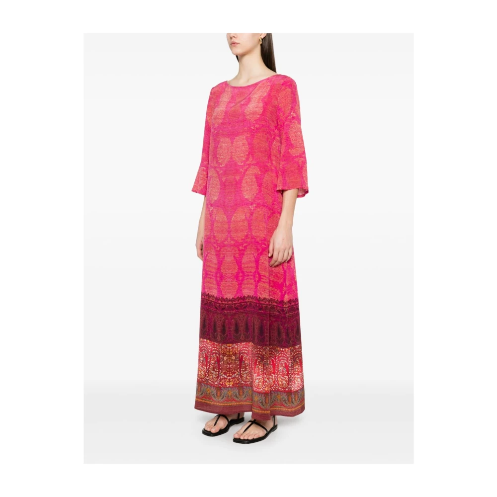 Pierre-Louis Mascia Fuchsia Grafische Print Boothals Jurk Pink Dames