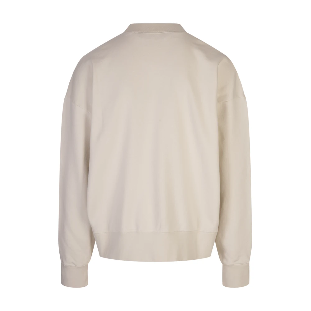Palm Angels Witte Crew-neck Sweatshirt met Logo Print White Heren