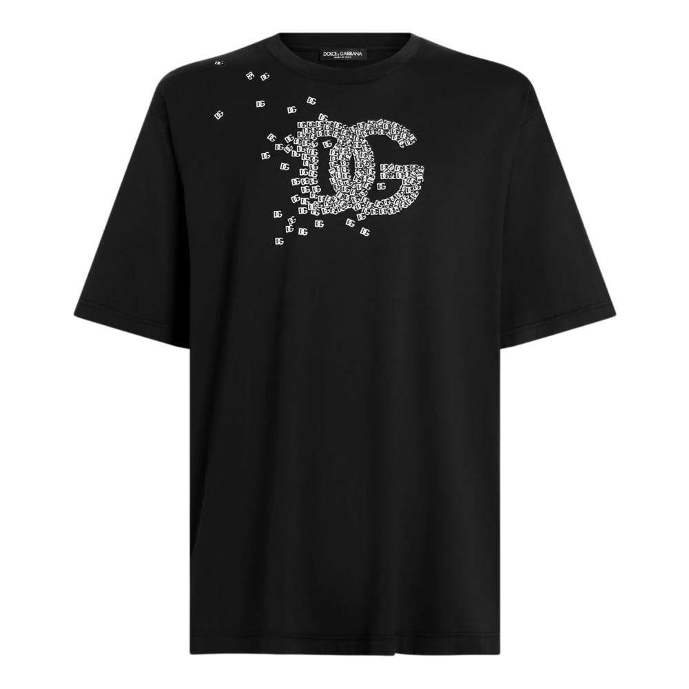 Dolce & Gabbana , T-Shirts, Male, Black, L, T-Shirt With Logo