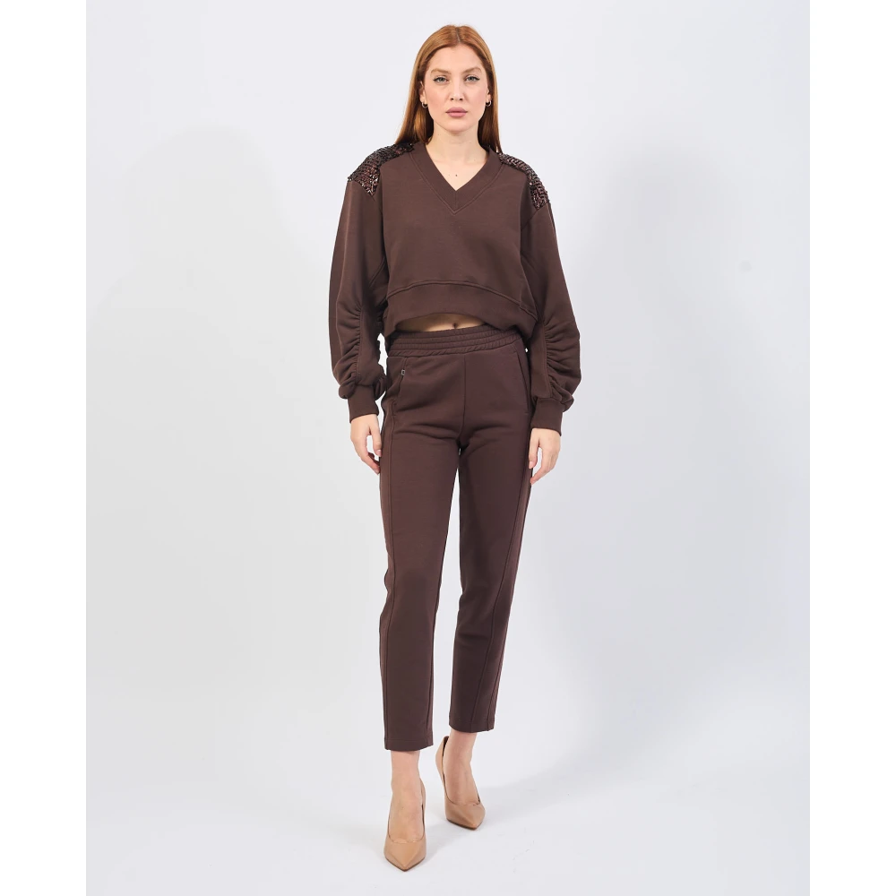 Jijil Broek met hoge taille en rechte pijpen Red Dames