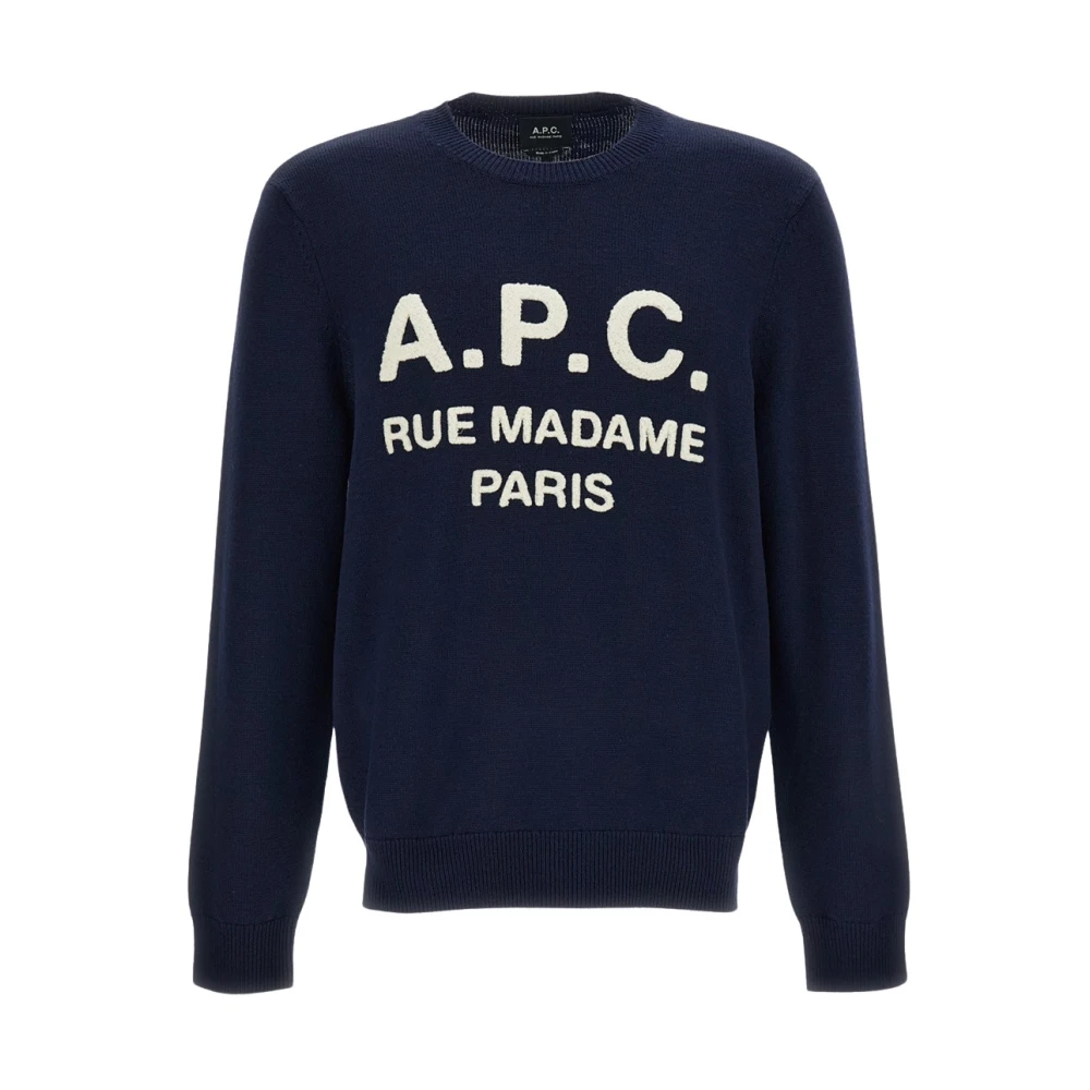 A.p.c. Uomo Blu - Maglione Girocollo In Lana - Knitwear - L