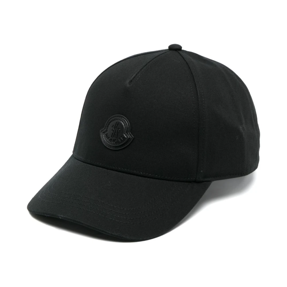 Moncler Zwarte Leren Hoed Stijlvol Accessoire Black Heren