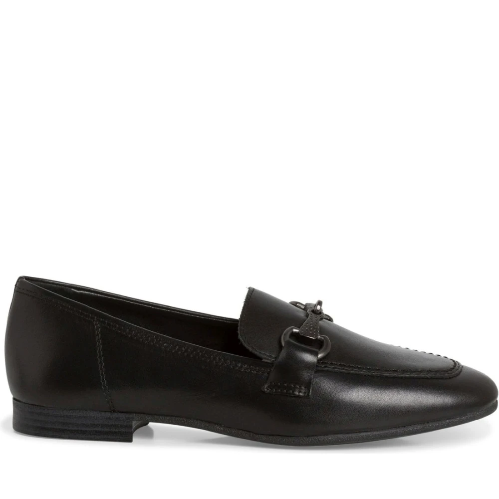 Tamaris Black Leather Slipper - Female - Loafers - 6 Uk - Shoes