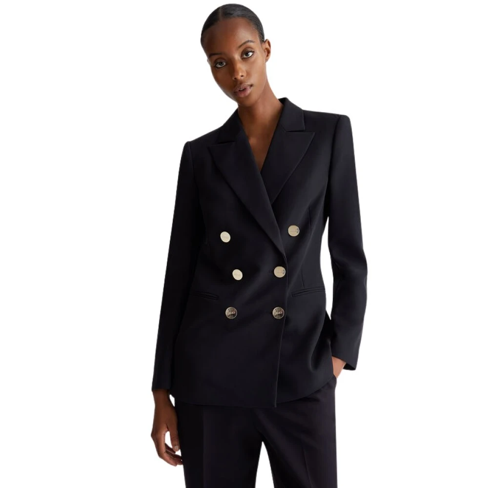 Liu Jo Dubbelbreasted Nero Blazer Buitenkleding Black Dames