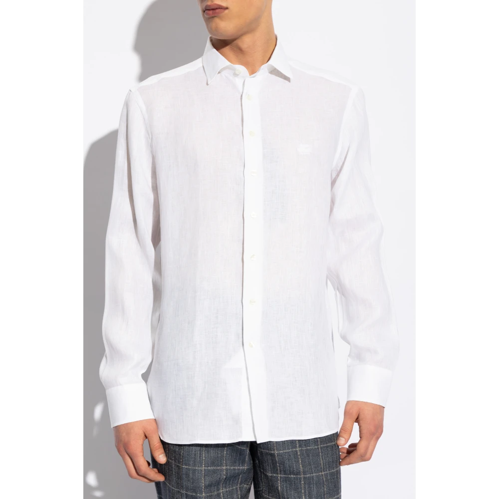 ETRO Linnen overhemd White Heren