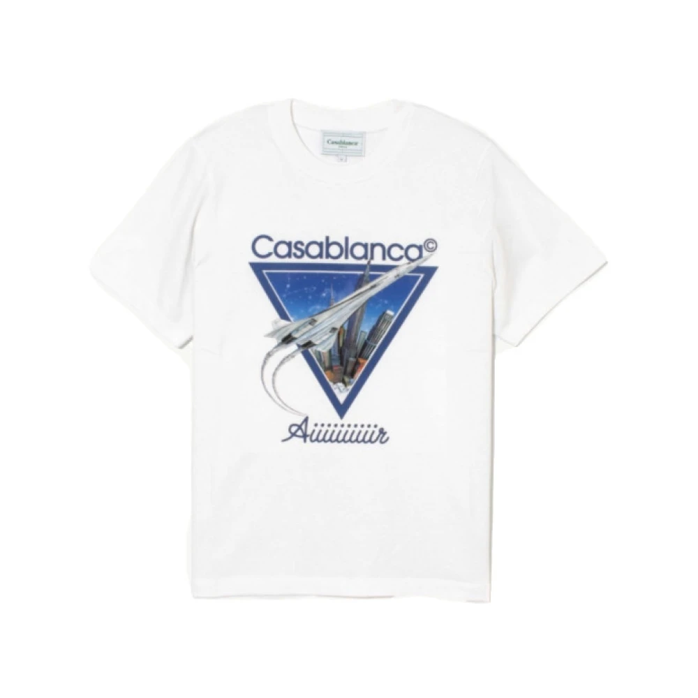 Casablanca Witte Air T-Shirt met Bedrukt Logo White Heren