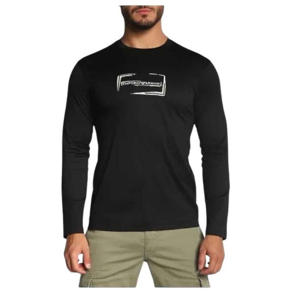 Emporio Armani Herren Schwarz Oberteile, K, Sgröße: