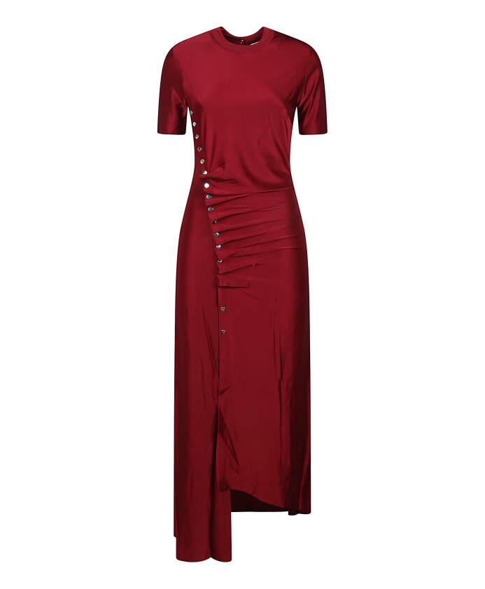 elegante-robe-longue-a-manches-courtes