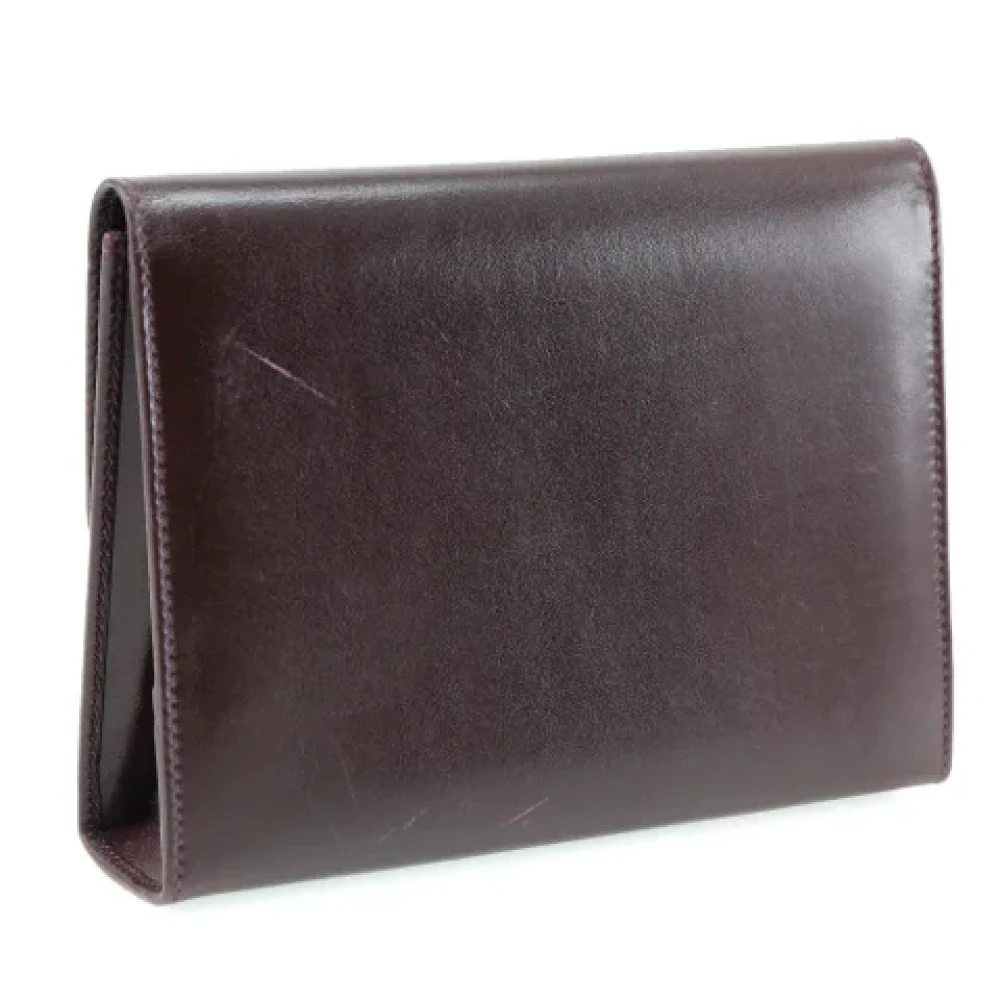 Salvatore Ferragamo Pre-owned Leather clutches Red Dames