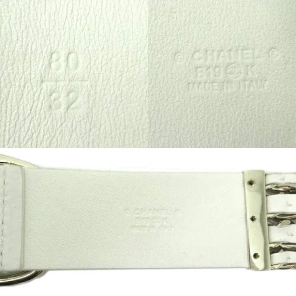 Chanel Vintage Pre-owned Leather belts White Dames