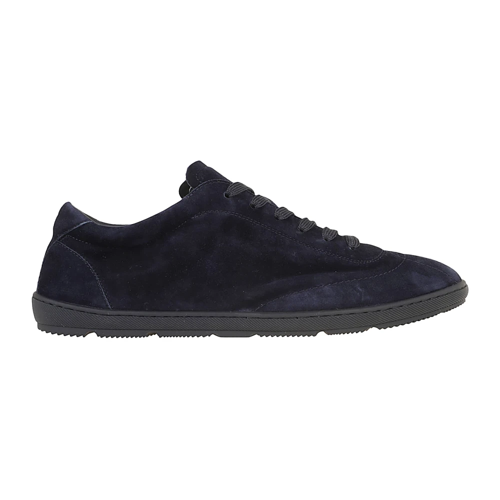 Brunello Cucinelli Suede Lichtgewicht Sneakers Heren Schoenen Blauw