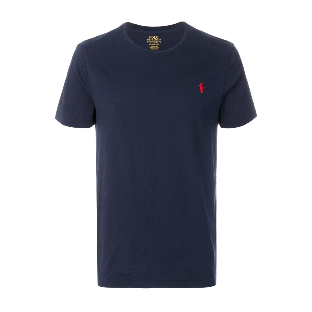 Polo Ralph Lauren , T-Shirts, Male, Blue, L, Custom Slim Fit T-Shirt
