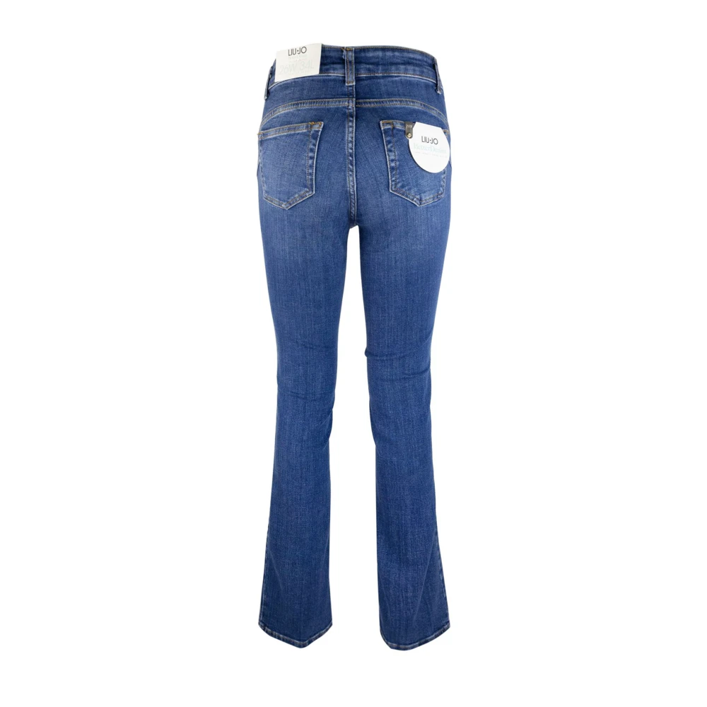 Liu Jo Blauwe Straight Fit Jeans Rits Sluiting Blue Dames