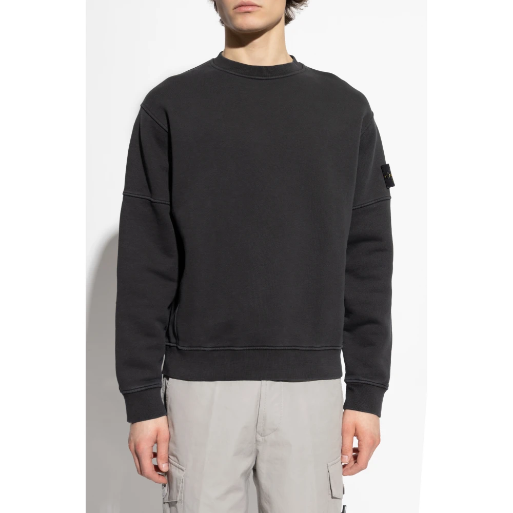 Stone Island Sweatshirt met Logo Black Heren