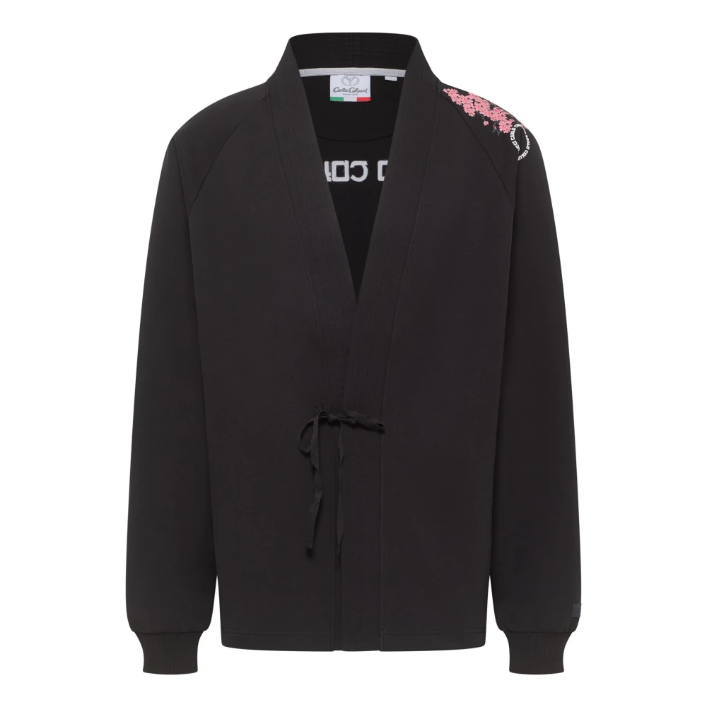Carlo Colucci Men's Black Kimono Collection: Milano To Tokyo - Light Jackets - L - Jackets