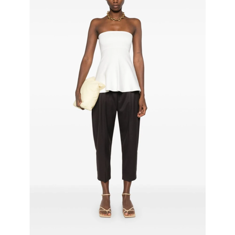 Stella Mccartney Iconische cropbroek van biologische wol Brown Dames
