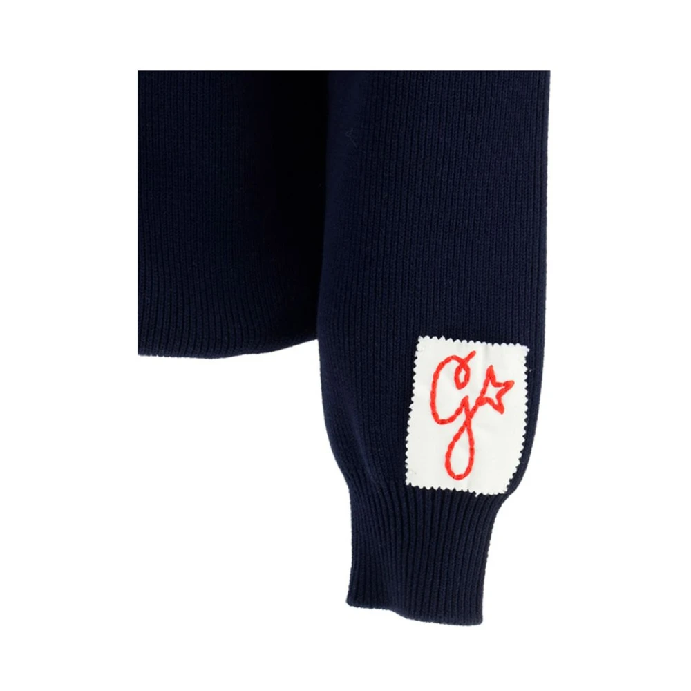 Golden Goose Geribbelde Monogram Trui Blue Heren