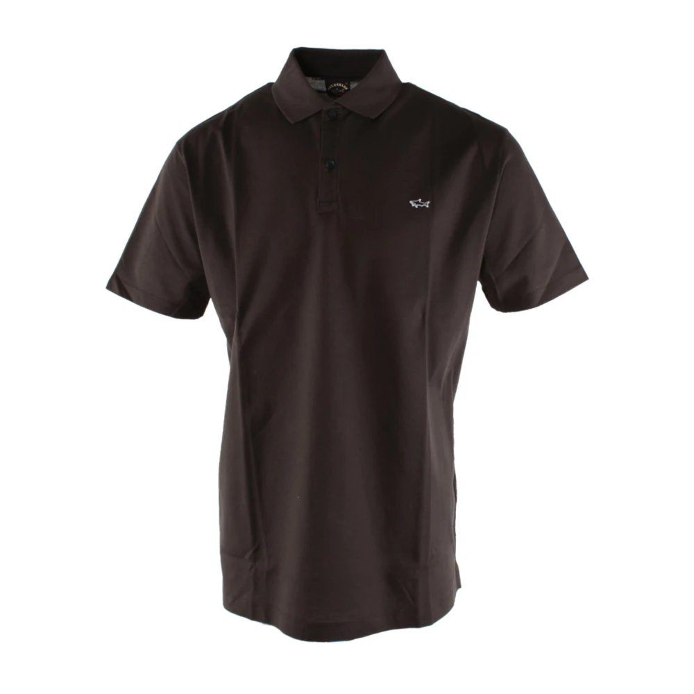 Paul & Shark Brown Polo Shirts, Male, 3XL, Embroidered Logo Polo Shirt