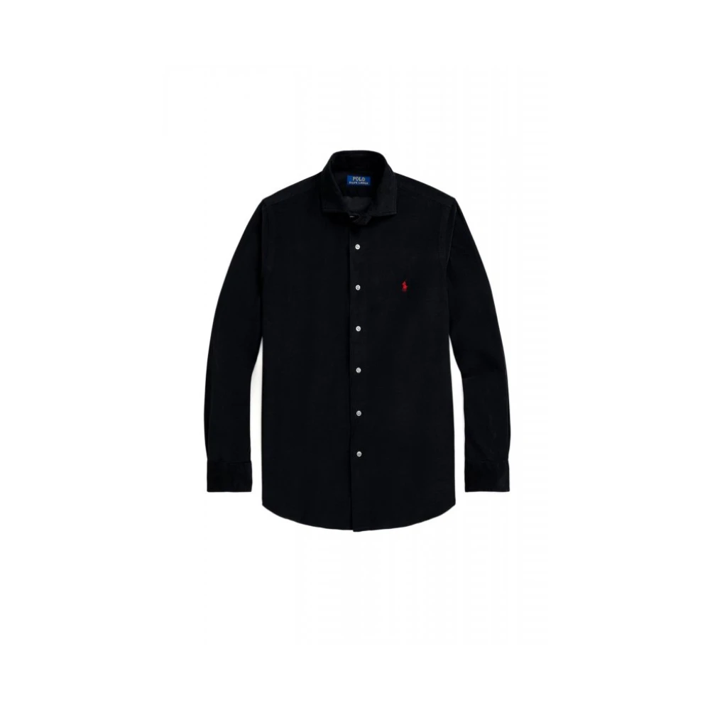 Ralph Lauren Uomo Nero Camicia In Velluto A Coste Custom Fit