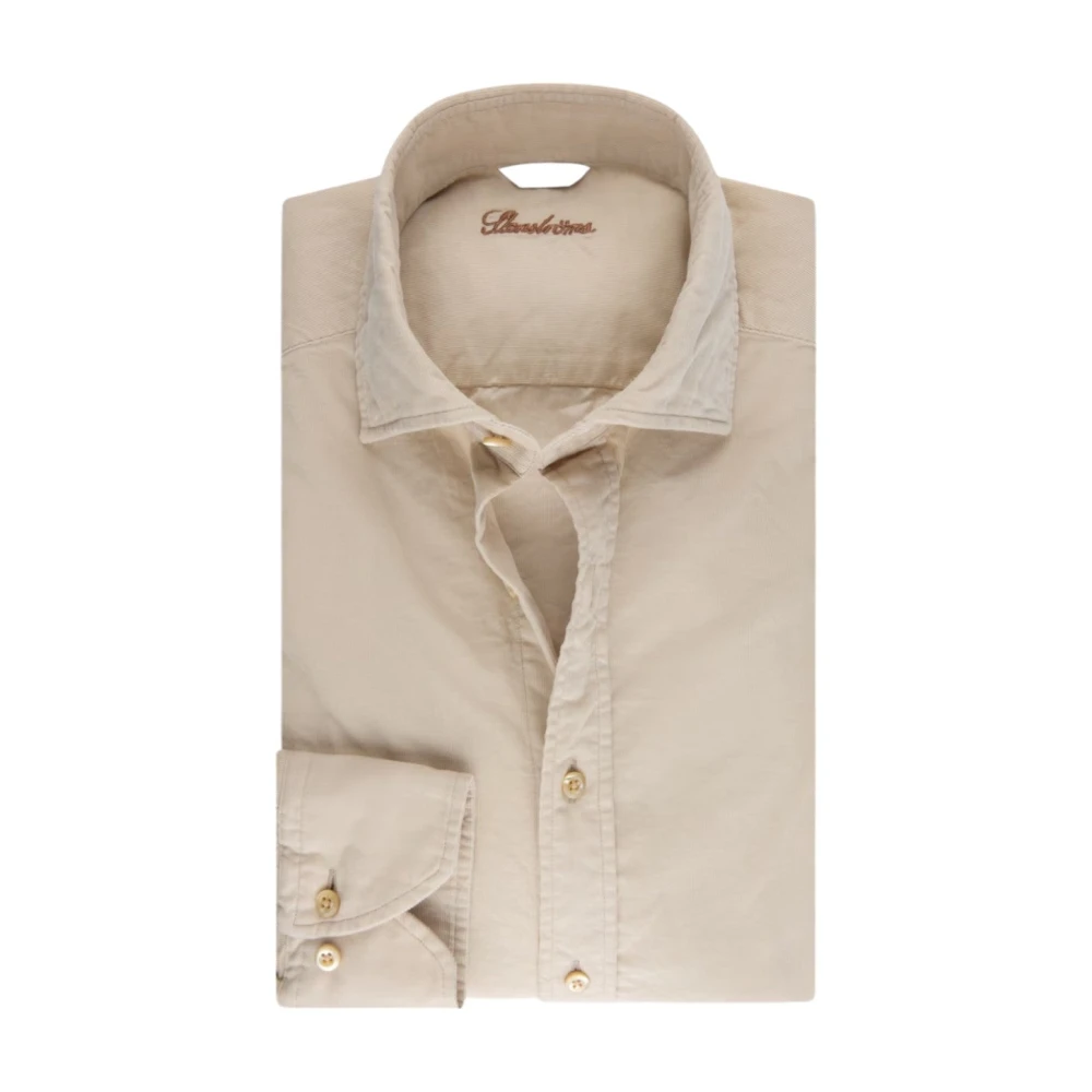 Stenströms Beige Corduroy Slim Fit Overhemd Beige Heren