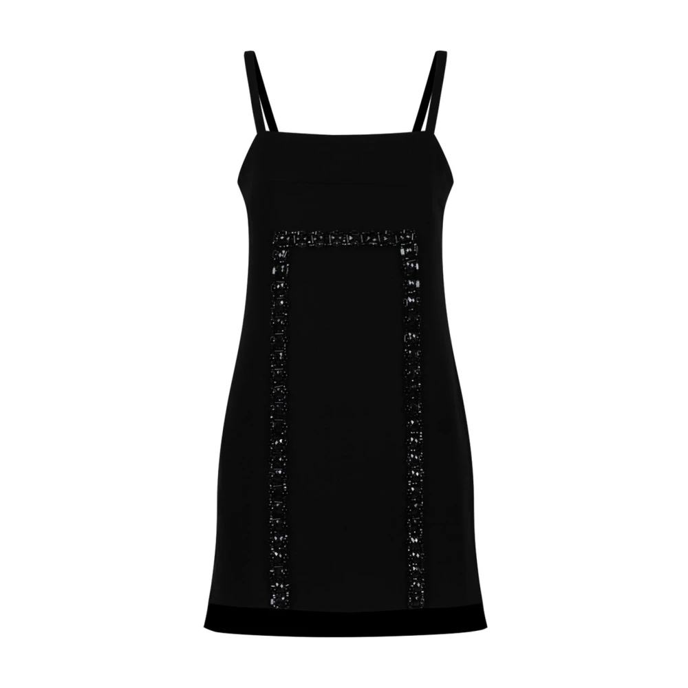 Max Mara Black Crystal Minidress With Stone Embroidery - Female - Short Dresses - Black - 2XS - Dresses